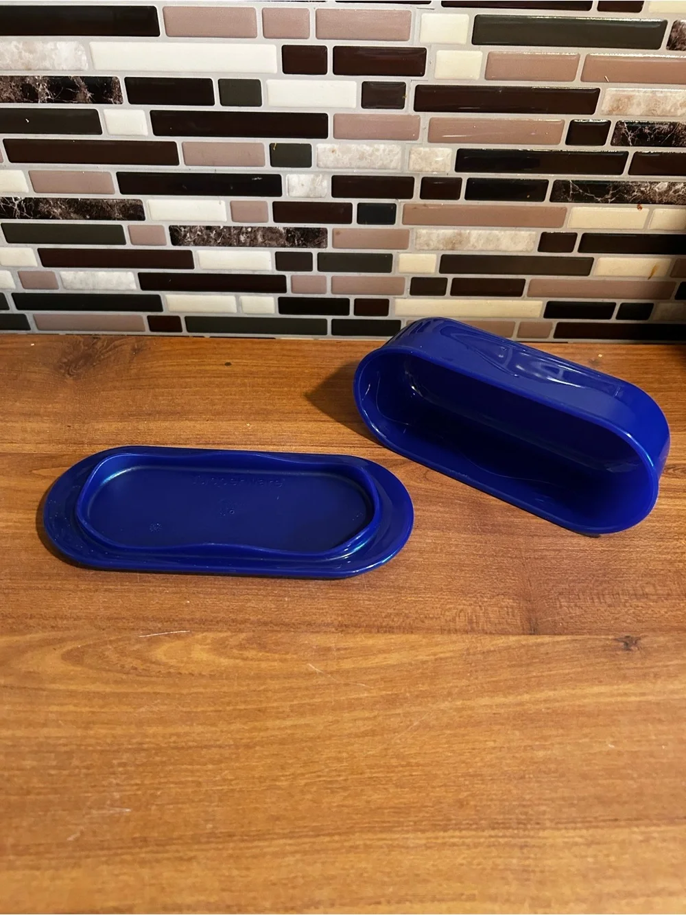 Vintage Tupperware Blue Butter Dish - Home Kitchen